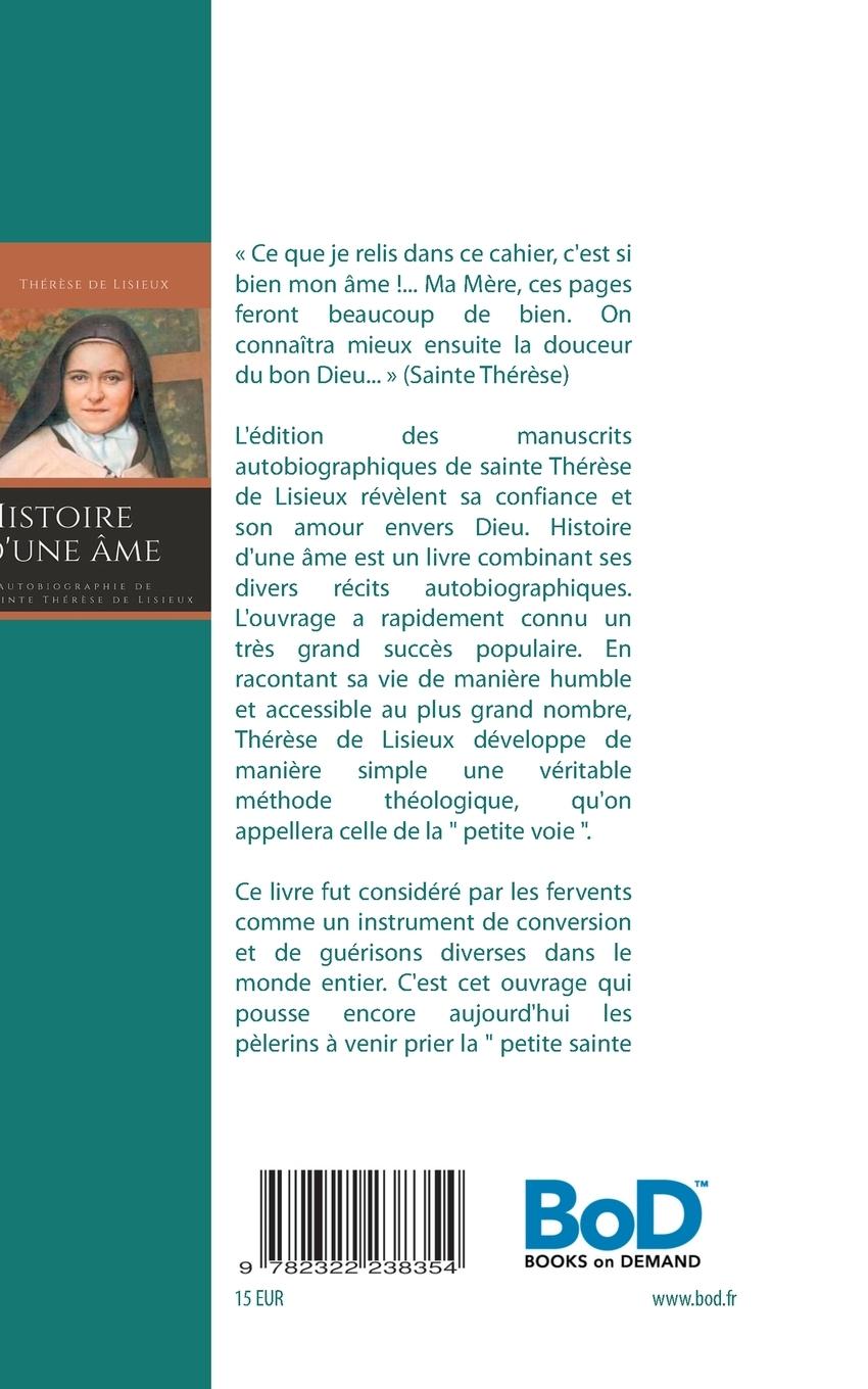 Rückseite: 9782322238354 | Histoire d'une âme | L'autobiographie de Sainte Thérèse de Lisieux