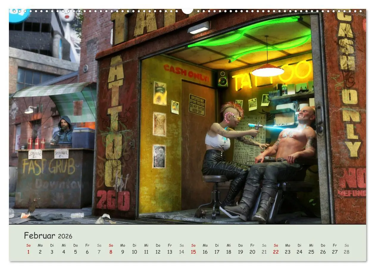 Bild: 9783457638354 | Science Fiction Cyberpunk (Wandkalender 2026 DIN A2 quer), CALVENDO...