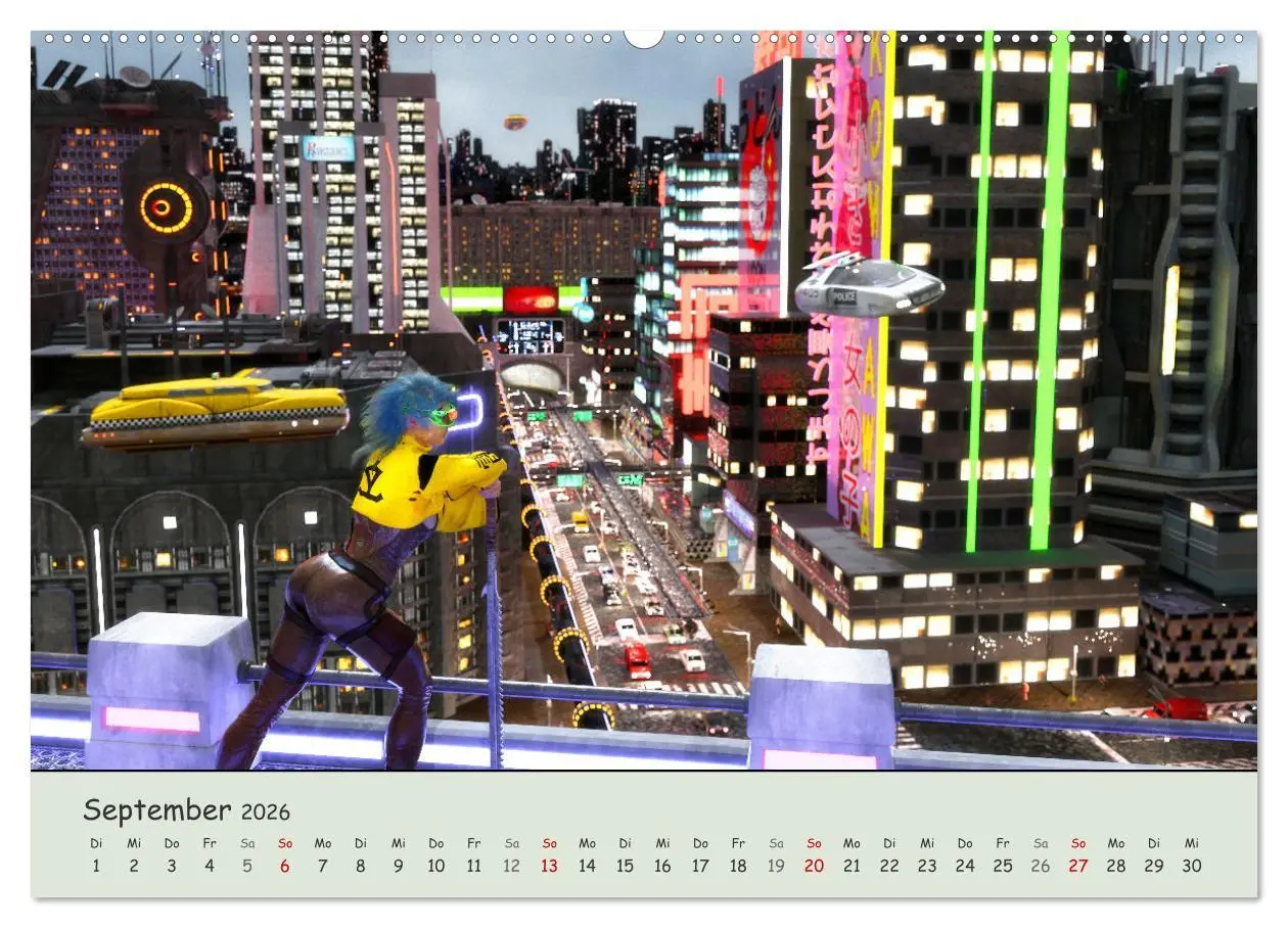 Bild: 9783457638354 | Science Fiction Cyberpunk (Wandkalender 2026 DIN A2 quer), CALVENDO...