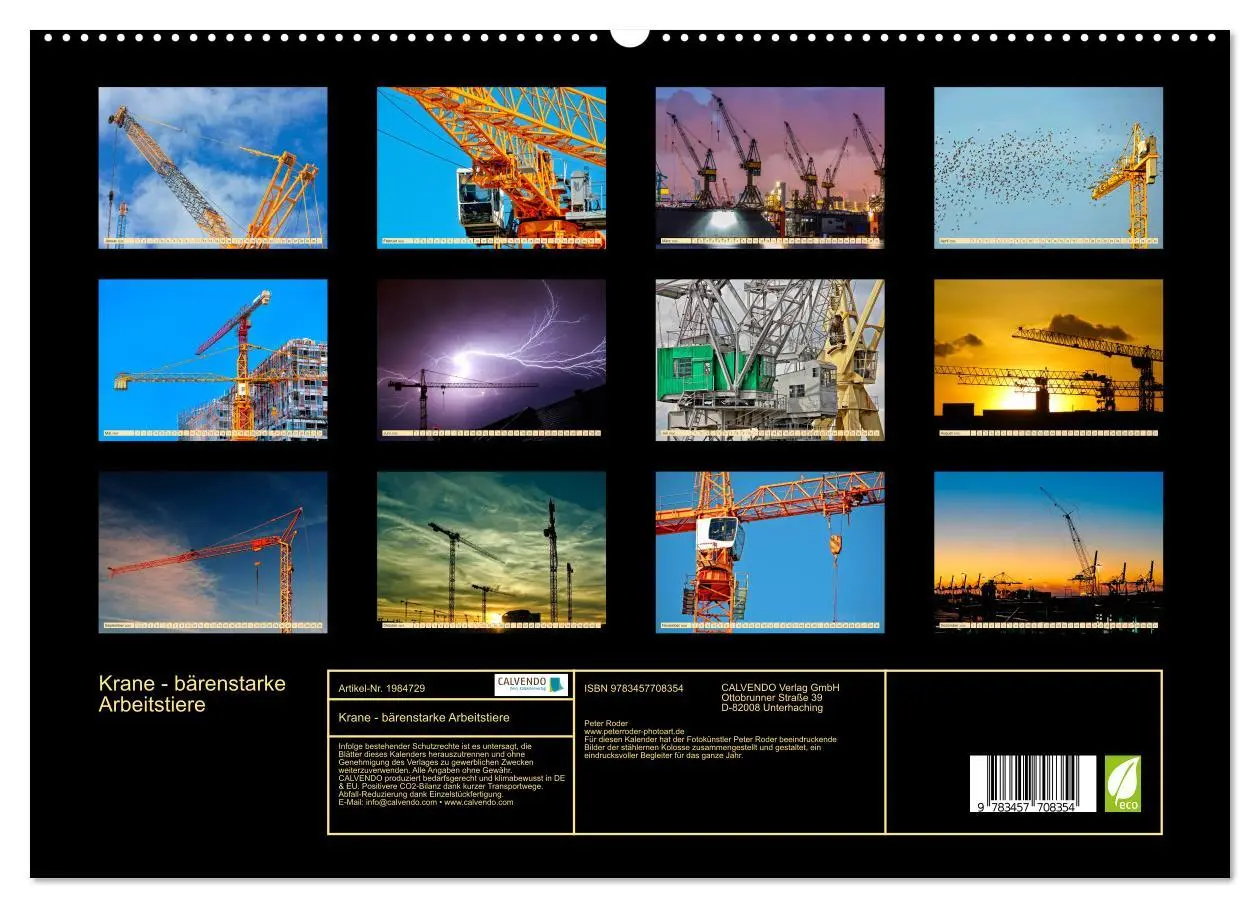 Bild: 9783457708354 | Krane - bärenstarke Arbeitstiere (hochwertiger Premium Wandkalender...