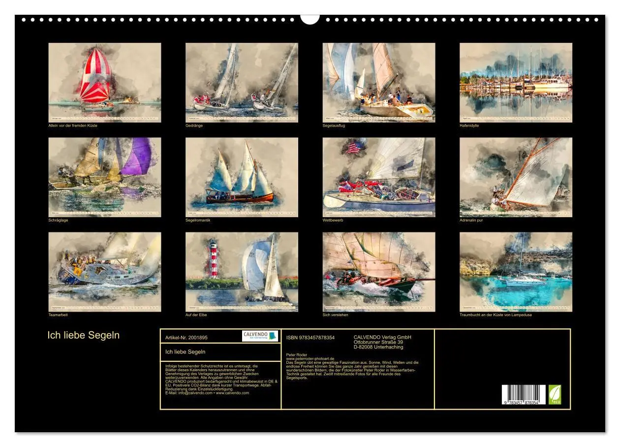 Bild: 9783457878354 | Ich liebe Segeln (Wandkalender 2026 DIN A2 quer), CALVENDO...