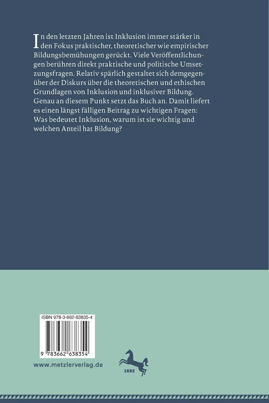 Rückseite: 9783662638354 | Die Ethik inklusiver Bildung | Franziska Felder | Taschenbuch | x
