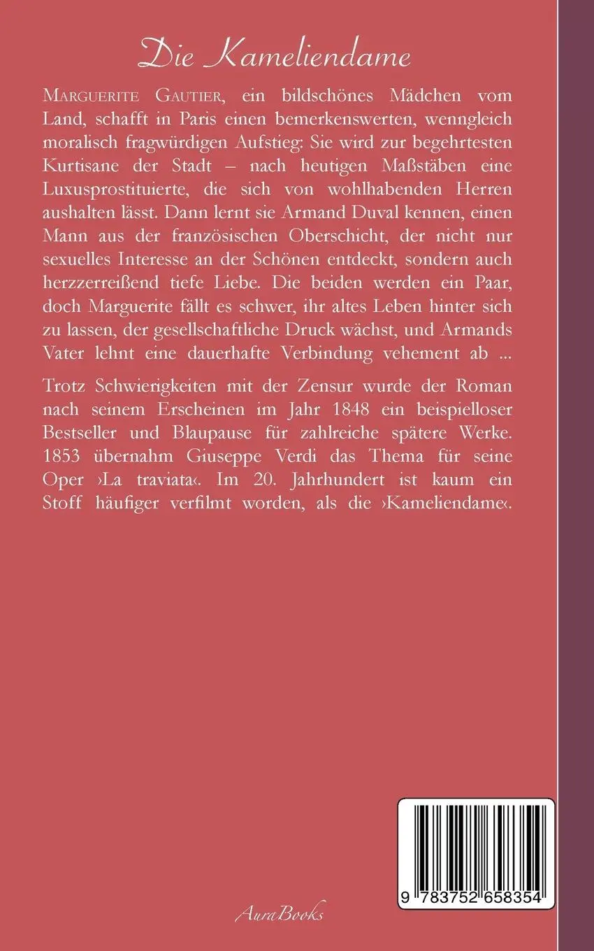Rückseite: 9783752658354 | Die Kameliendame | Alexandre Dumas | Taschenbuch | Paperback | 212 S.