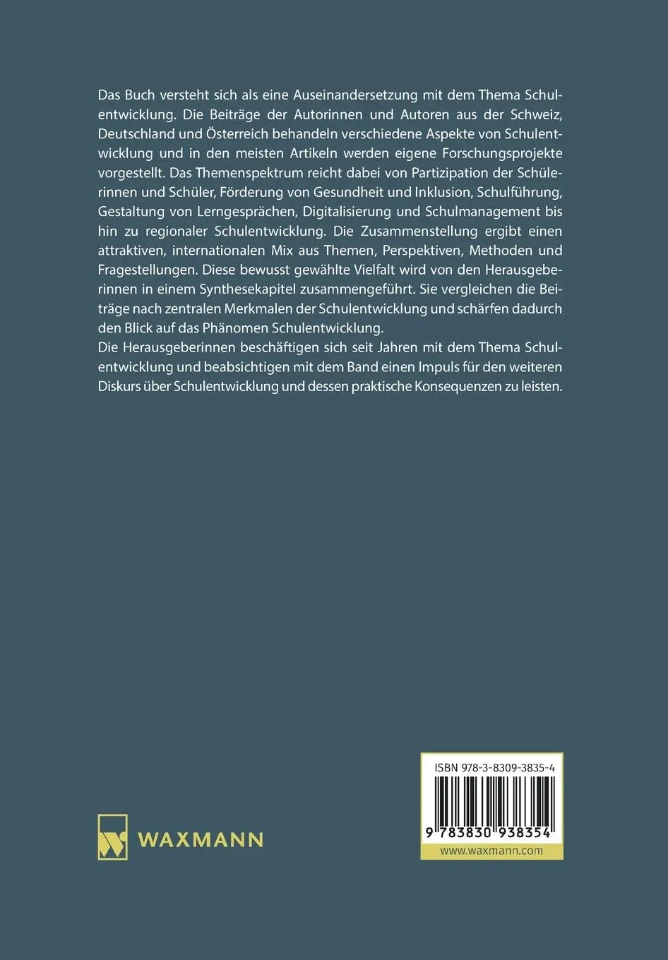 Rückseite: 9783830938354 | Dimensionen von Schulentwicklung | Enikö Zala-Mezö (u. a.) | Buch