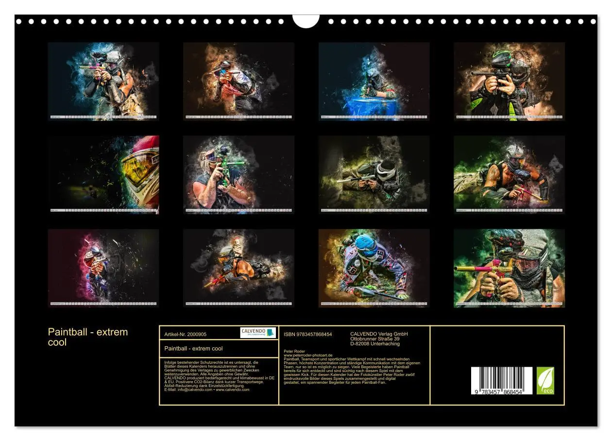 Bild: 9783457868454 | Paintball - extrem cool (Wandkalender 2026 DIN A3 quer), CALVENDO...