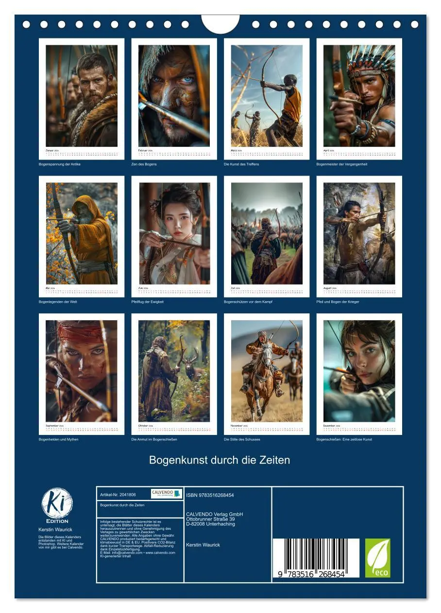 Bild: 9783516268454 | Bogenkunst durch die Zeiten (Wandkalender 2026 DIN A4 hoch),...