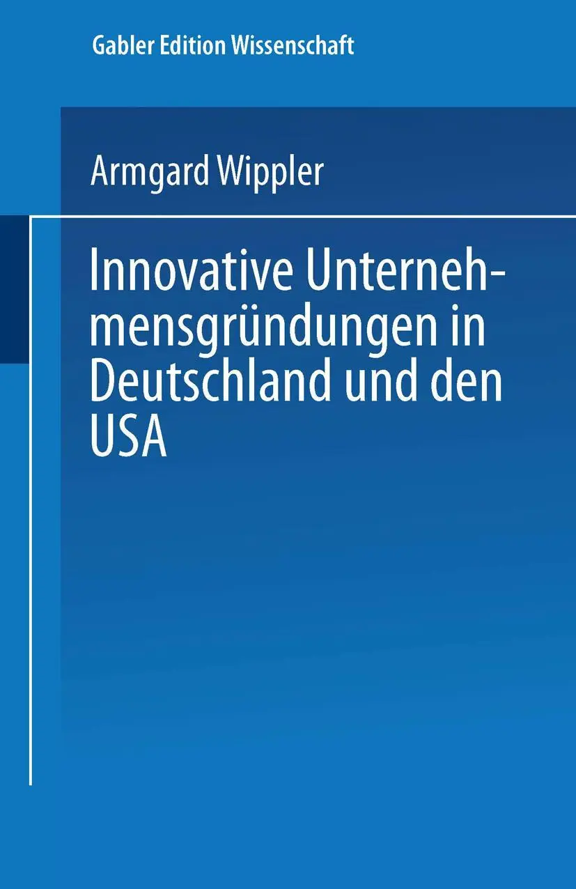 Cover: 9783824468454 | Innovative Unternehmensgründungen in Deutschland und den USA | Wippler