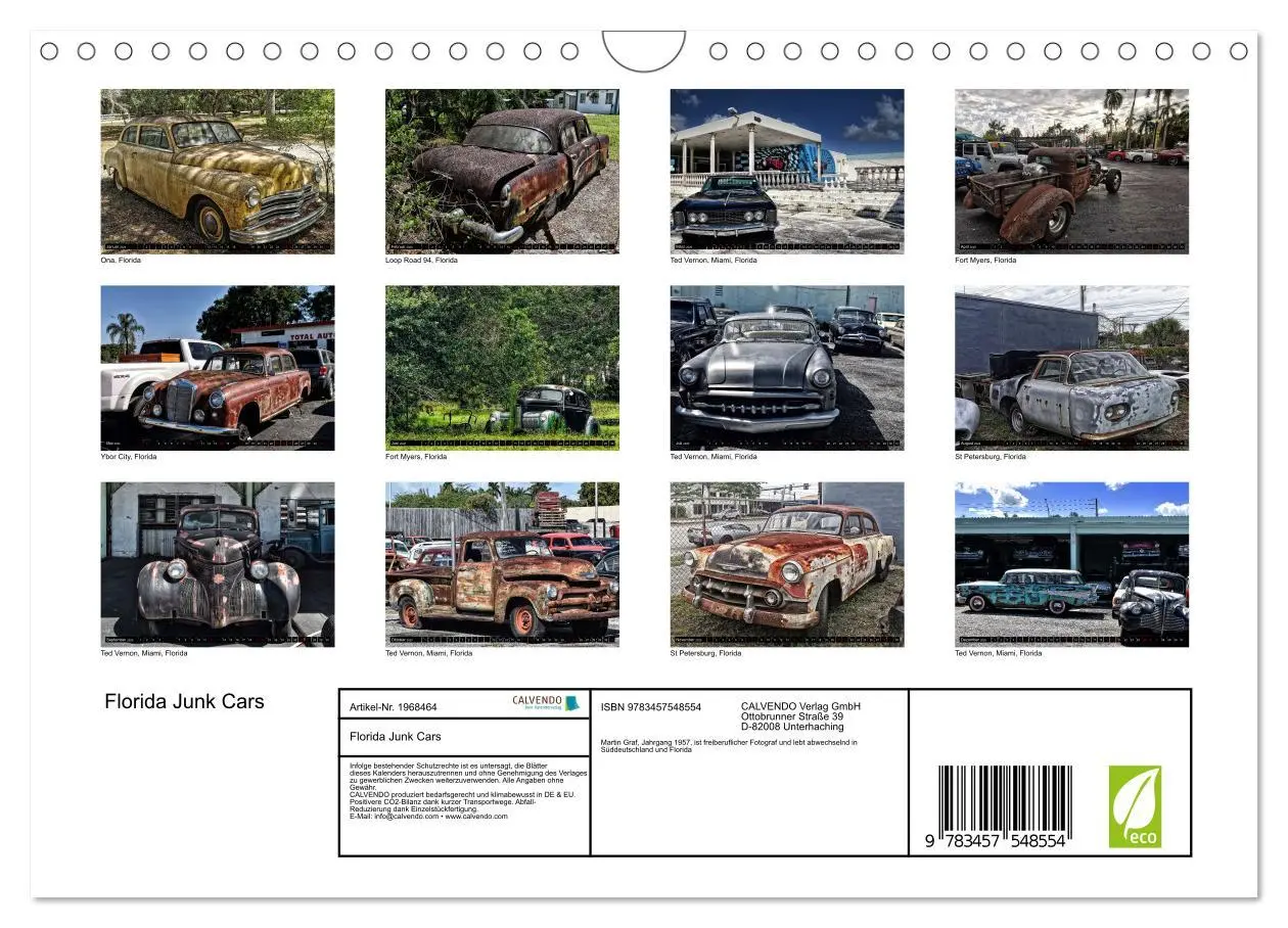 Bild: 9783457548554 | Florida Junk Cars (Wandkalender 2026 DIN A4 quer), CALVENDO...