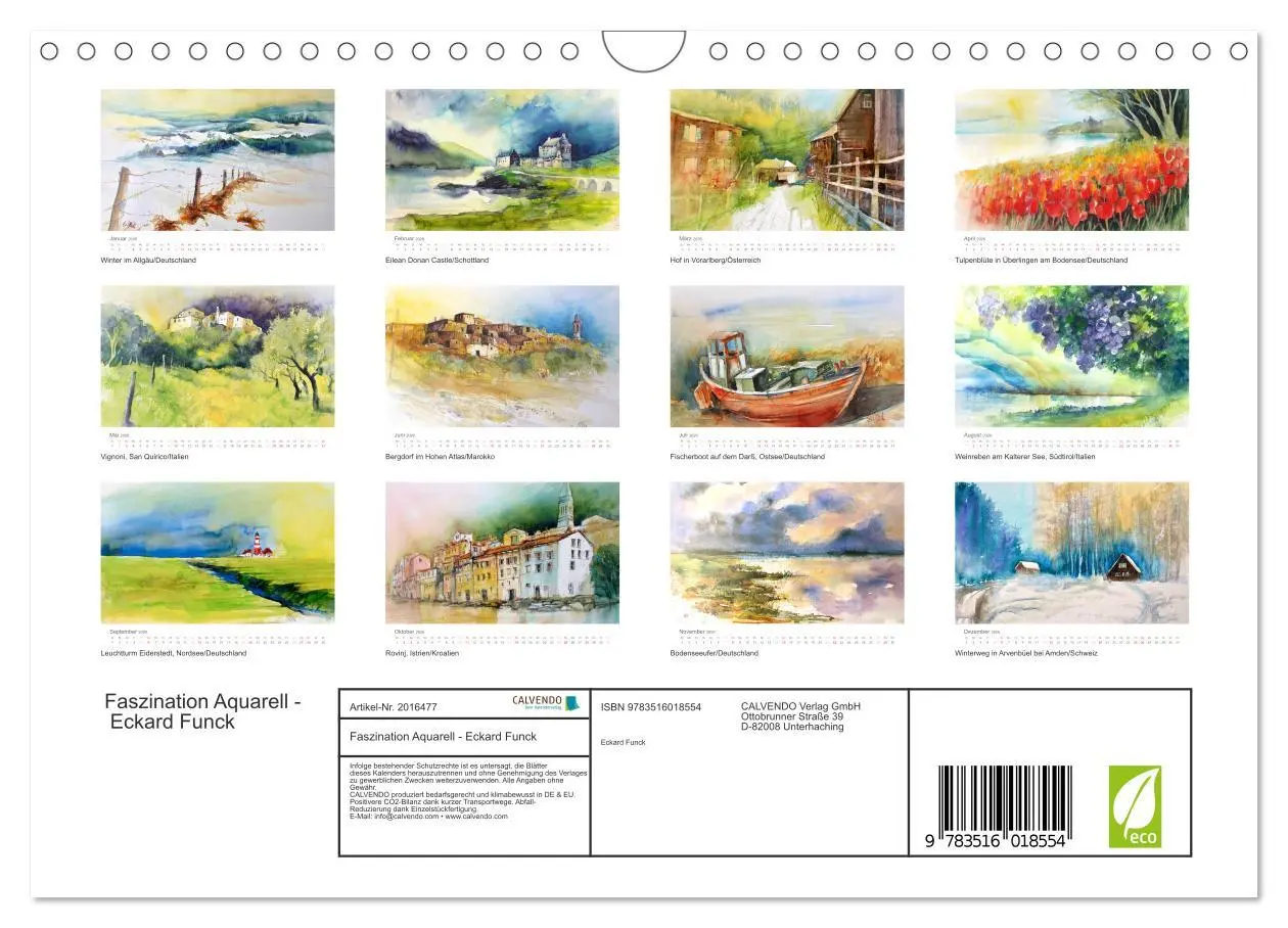 Bild: 9783516018554 | Faszination Aquarell - Eckard Funck (Wandkalender 2026 DIN A4...