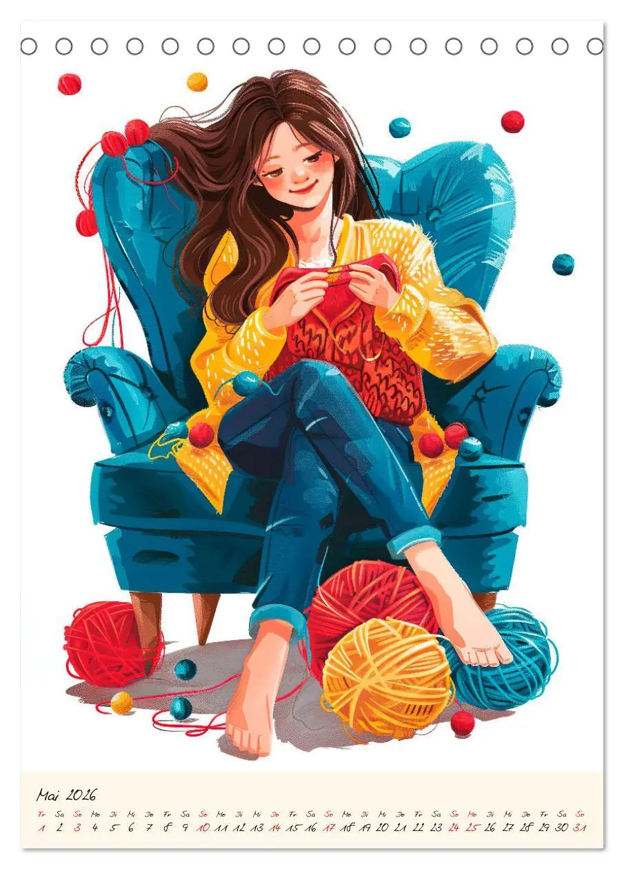 Bild: 9783516258554 | Im Strickfieber (Tischkalender 2026 DIN A5 hoch), CALVENDO...