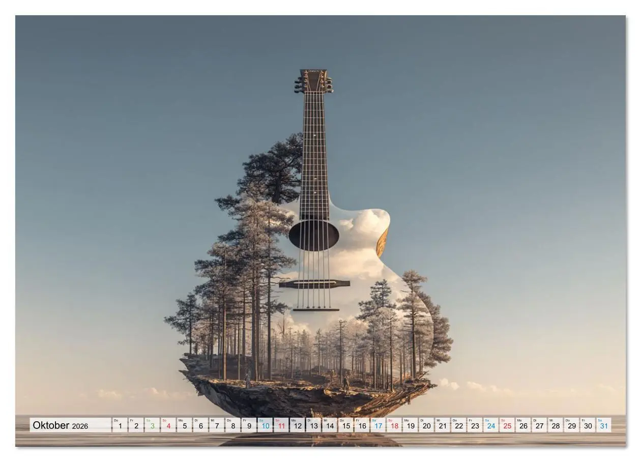 Bild: 9783516628654 | Saitenzauber - Gitarren im Bilderklang (Wandkalender 2026 DIN A4...