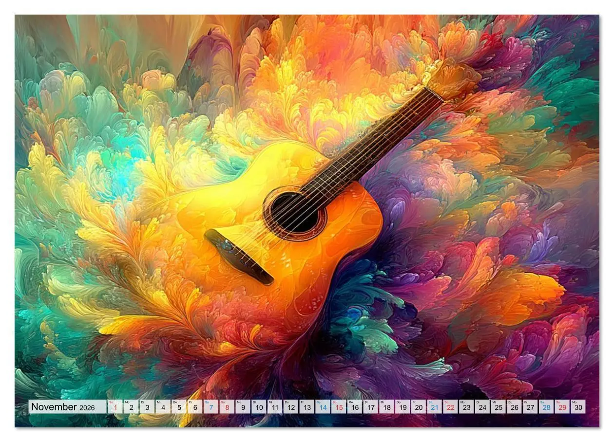 Bild: 9783516628654 | Saitenzauber - Gitarren im Bilderklang (Wandkalender 2026 DIN A4...