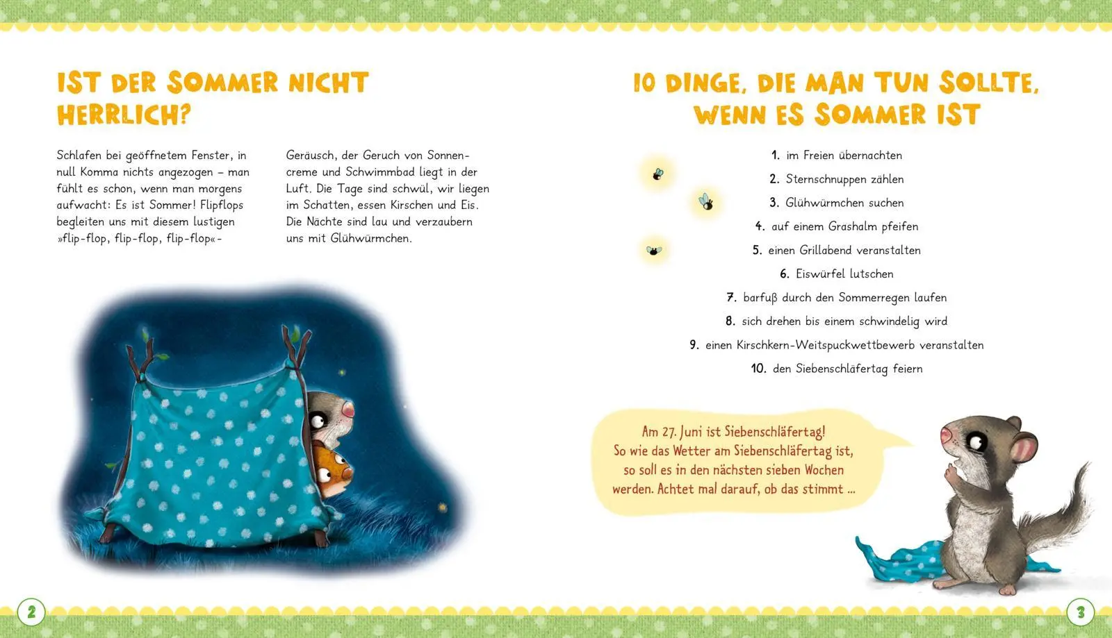 Bild: 9783522188654 | Der kleine Siebenschläfer: Das machen wir im Sommer! | Sabine Bohlmann