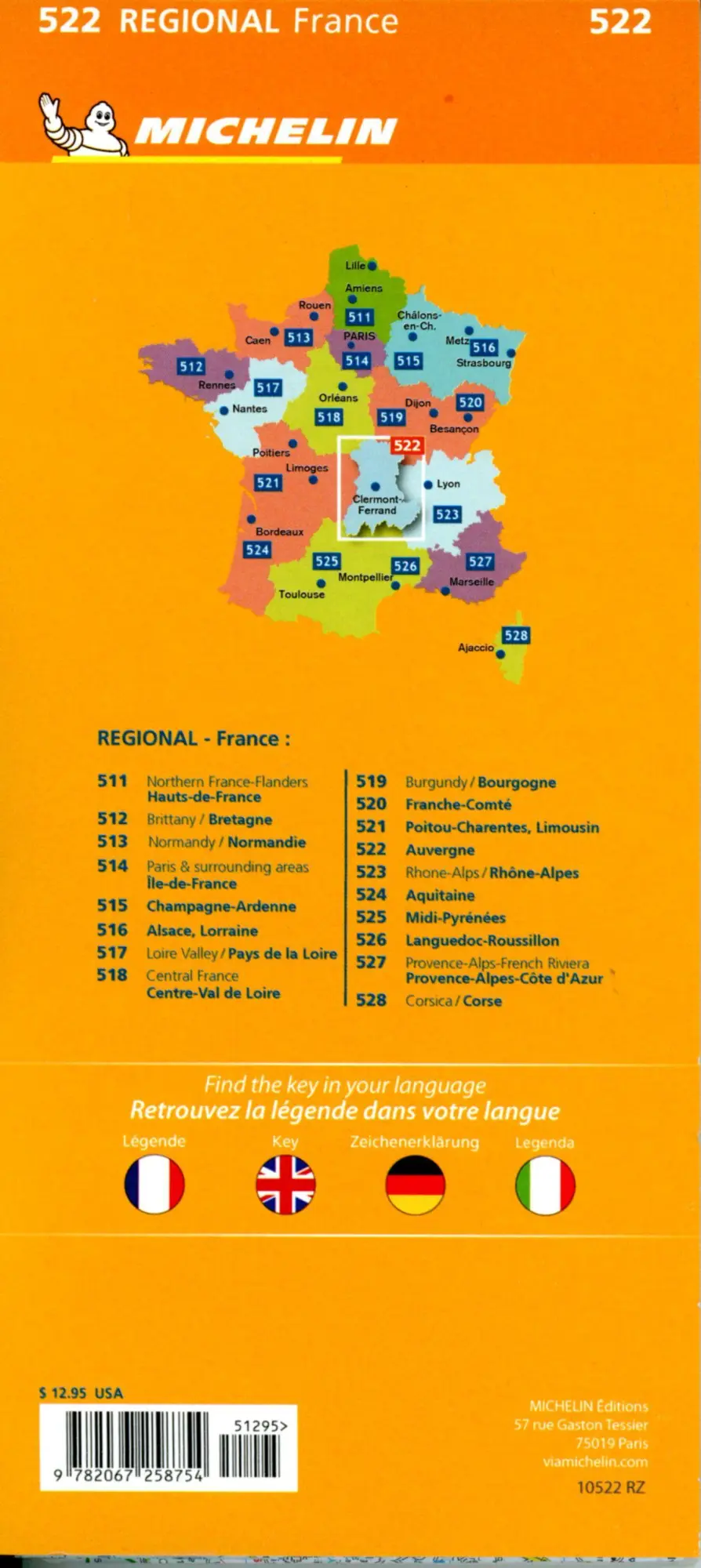 Bild: 9782067258754 | Michelin Auvergne-Limousin | Straßen- und Tourismuskarte 1:200.000