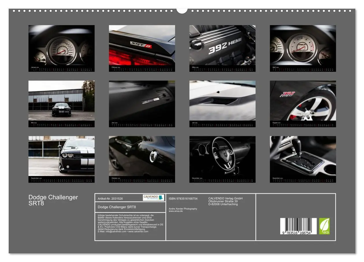 Bild: 9783516168754 | Dodge Challenger SRT8 (hochwertiger Premium Wandkalender 2026 DIN...