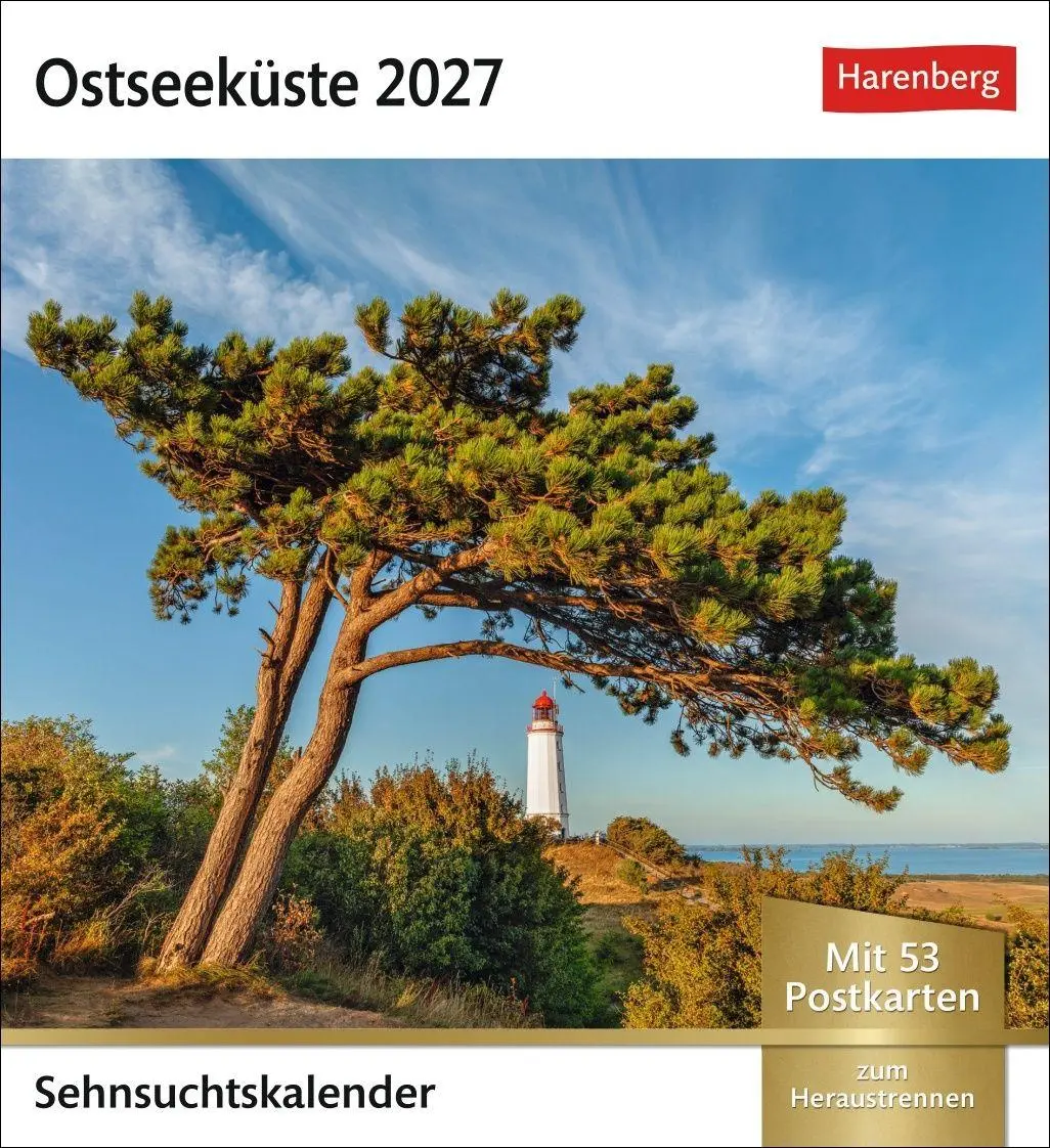 Cover: 9783840038754 | Ostseeküste Sehnsuchtskalender 2027 - Wochenkalender mit 53 Postkarten