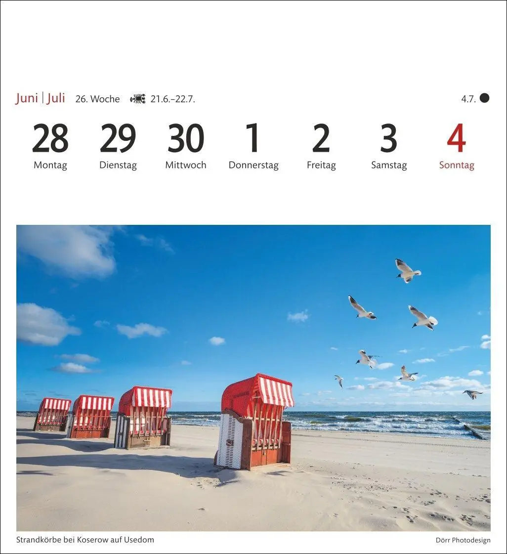 Bild: 9783840038754 | Ostseeküste Sehnsuchtskalender 2027 - Wochenkalender mit 53 Postkarten