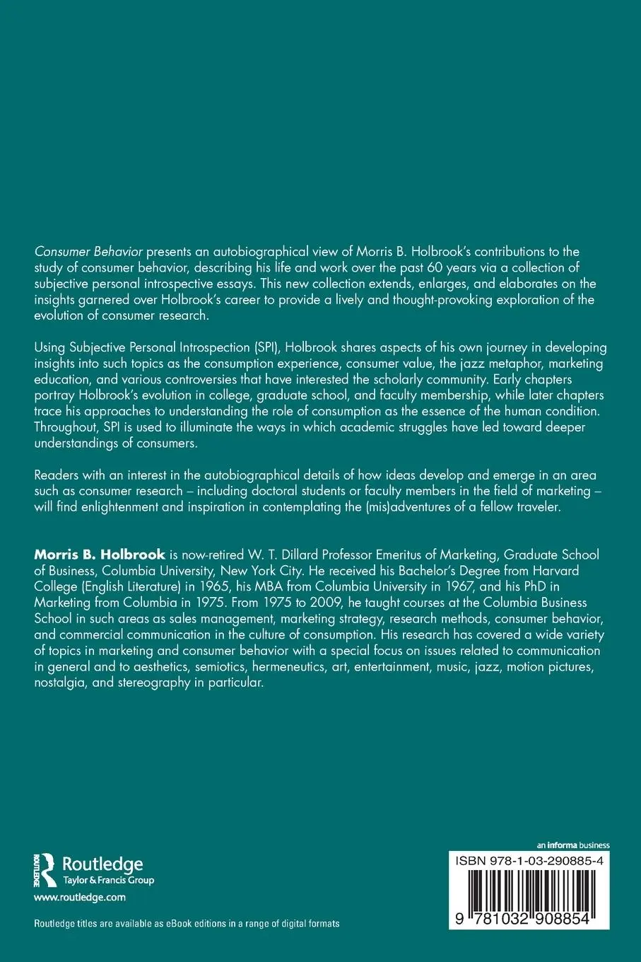 Rückseite: 9781032908854 | Consumer Behavior | New Essays on the Study of Consumption | Holbrook