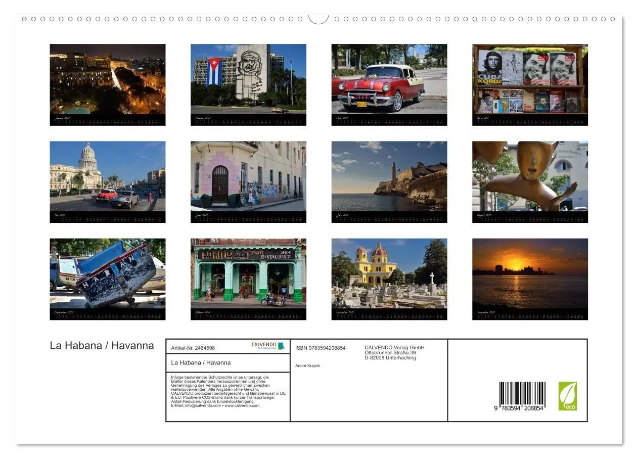 Bild: 9783594208854 | La Habana / Havanna (hochwertiger Premium Wandkalender 2027 DIN A2...