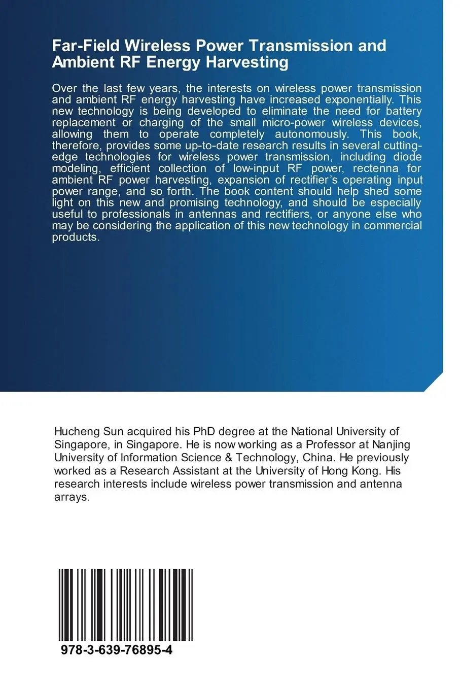 Rückseite: 9783639768954 | Far-Field Wireless Power Transmission and Ambient RF Energy Harvesting