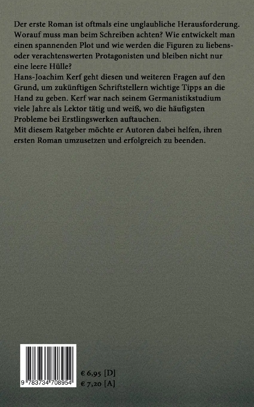 Rückseite: 9783734708954 | Roman schreiben | In einfachen Schritten zum Erstlingswerk | Kerf