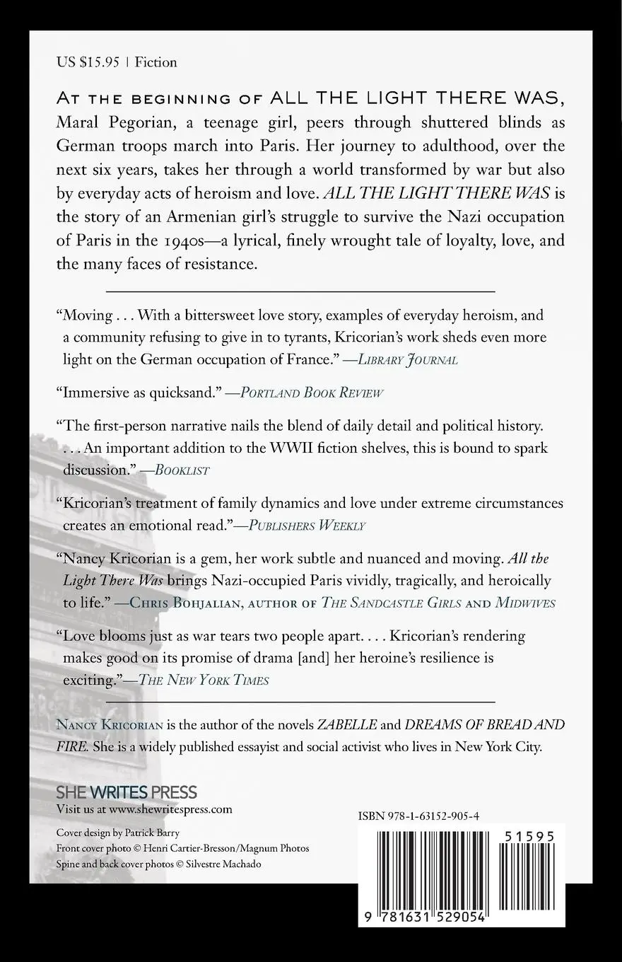 Rückseite: 9781631529054 | All the Light There Was | A Novel | Nancy Kricorian | Taschenbuch