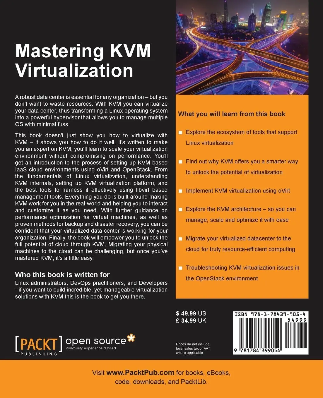 Rückseite: 9781784399054 | Mastering KVM Virtualization | Prasad Mukhedkar (u. a.) | Taschenbuch