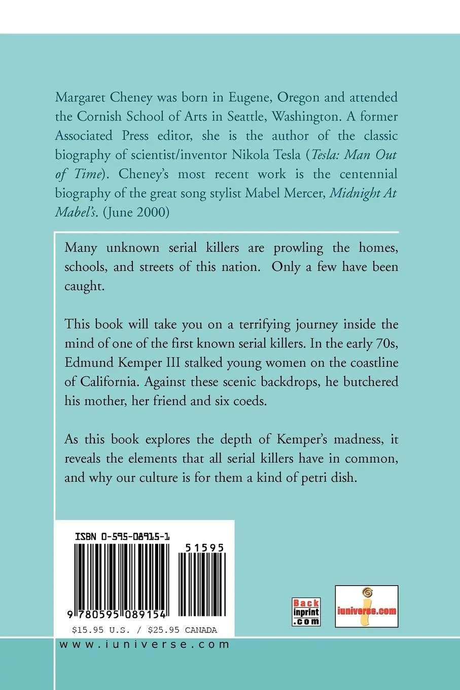 Rückseite: 9780595089154 | Why? | The Serial Killer in America | Margaret Cheney | Taschenbuch