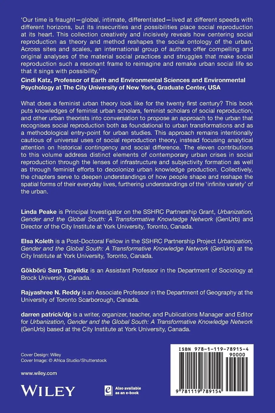 Rückseite: 9781119789154 | A Feminist Urban Theory for Our Time | Linda Peake (u. a.) | Buch