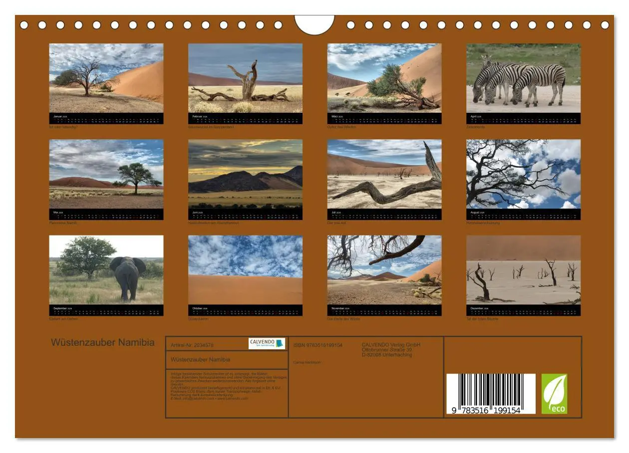 Bild: 9783516199154 | Wüstenzauber Namibia (Wandkalender 2026 DIN A4 quer), CALVENDO...