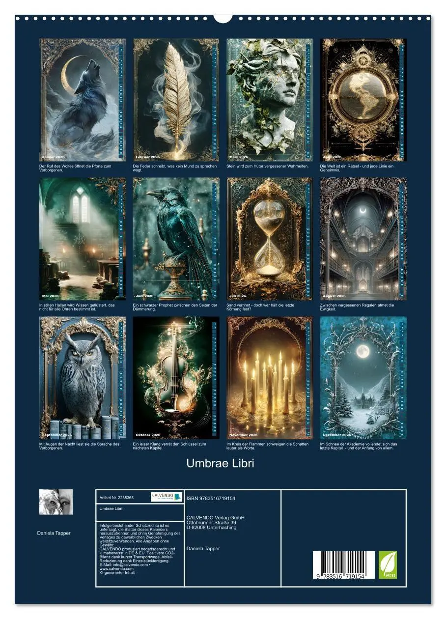 Bild: 9783516719154 | Umbrae Libri (hochwertiger Premium Wandkalender 2026 DIN A2 hoch),...