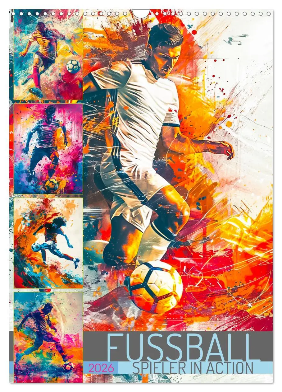 Cover: 9783516259254 | Fussball - Spieler in Action (Wandkalender 2026 DIN A3 hoch),...