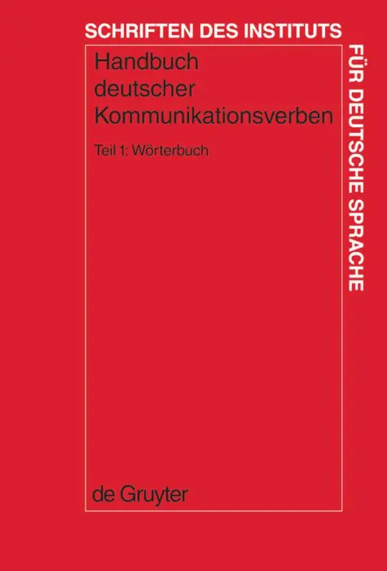 Cover: 9783110179354 | Wörterbuch | Gisela Harras (u. a.) | Buch | 534 S. | Deutsch | 2004