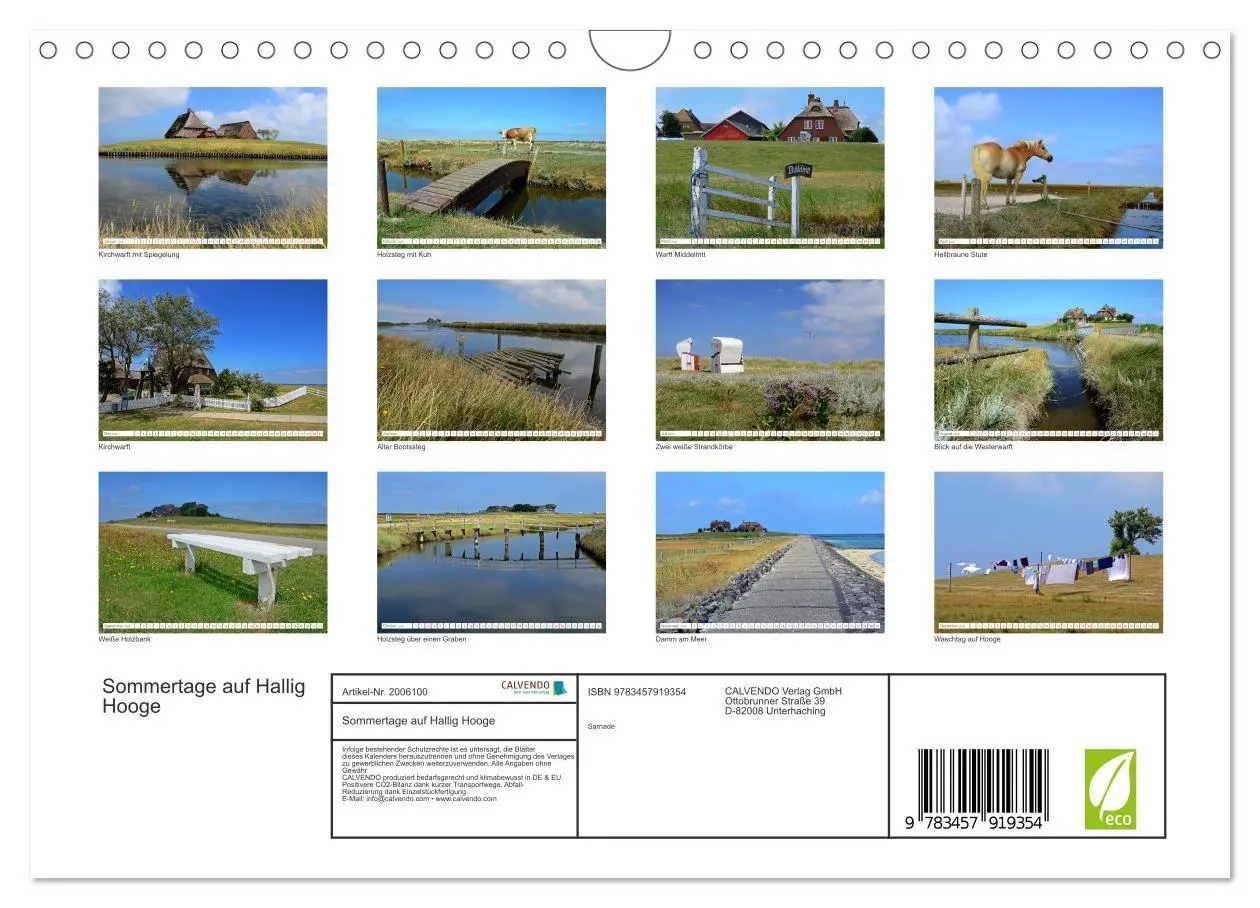 Bild: 9783457919354 | Sommertage auf Hallig Hooge (Wandkalender 2026 DIN A4 quer),...