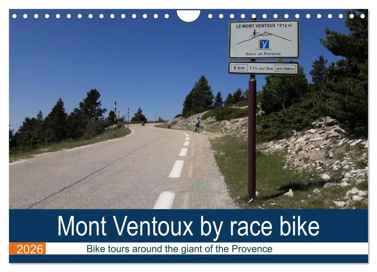 Cover: 9783516559354 | Mont Ventoux by race bike (Wall Calendar 2026 DIN A4 landscape),...