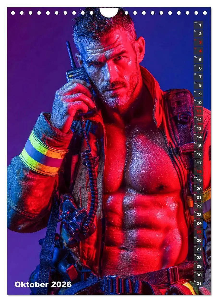 Bild: 9783516629354 | Lösch mich - Sexy Feuerwehrmänner fast nackt im Männerkalender...