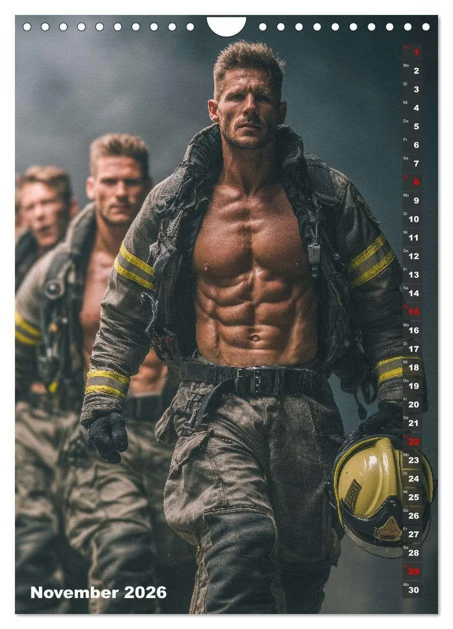 Bild: 9783516629354 | Lösch mich - Sexy Feuerwehrmänner fast nackt im Männerkalender...