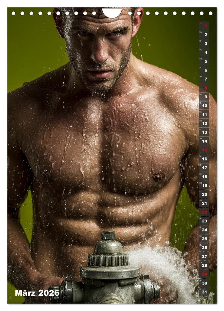 Bild: 9783516629354 | Lösch mich - Sexy Feuerwehrmänner fast nackt im Männerkalender...