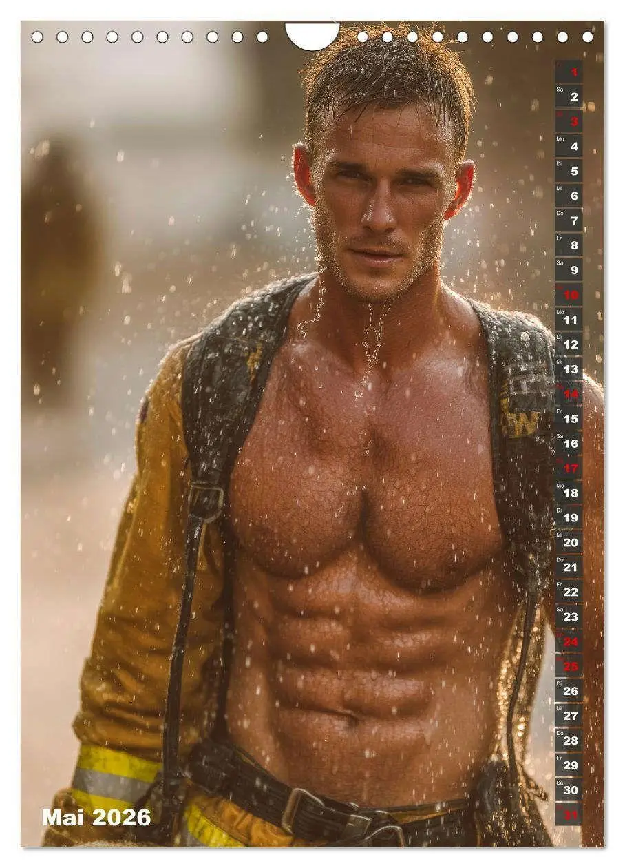 Bild: 9783516629354 | Lösch mich - Sexy Feuerwehrmänner fast nackt im Männerkalender...