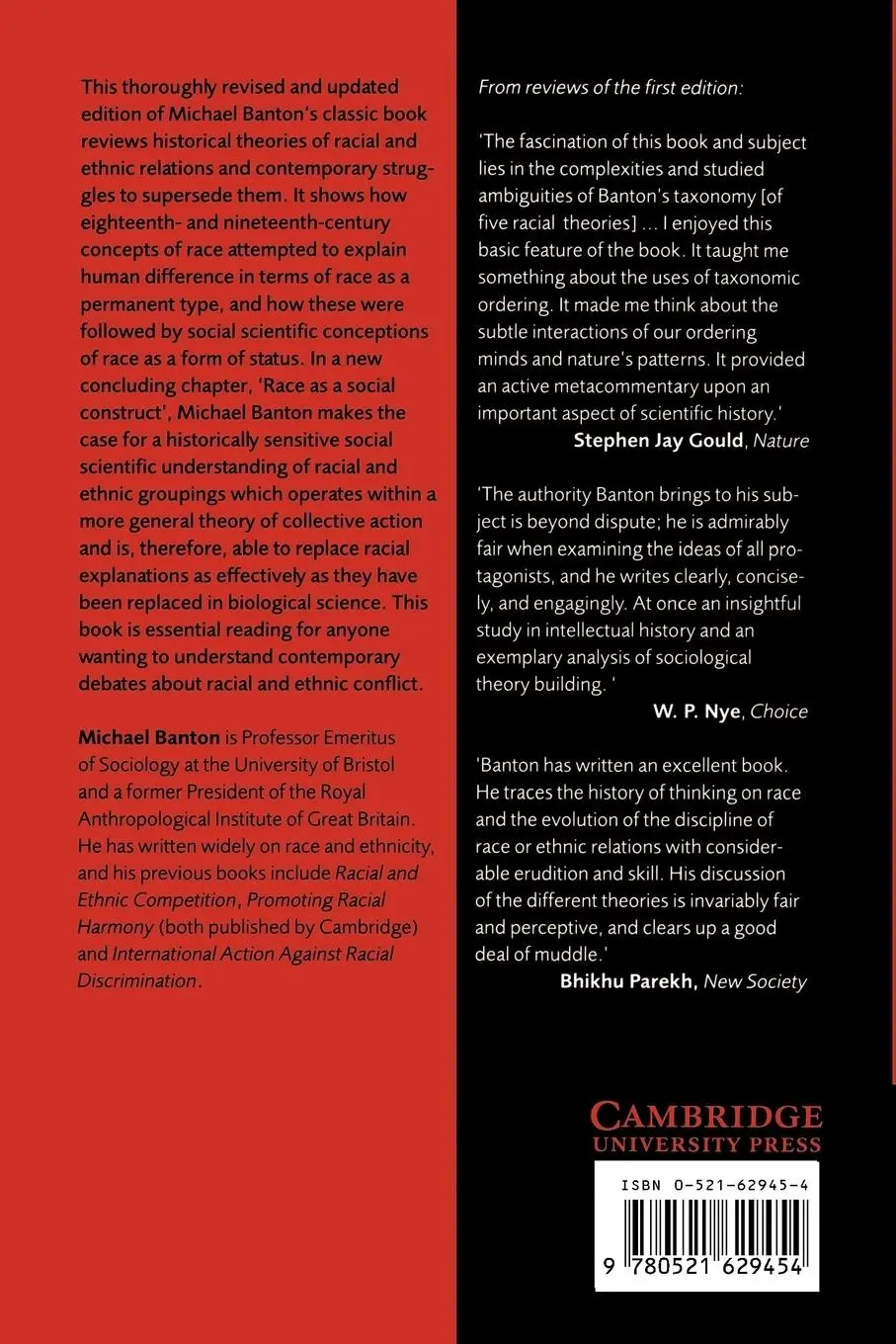 Rückseite: 9780521629454 | Racial Theories | Michael P. Banton | Taschenbuch | Englisch | 2002