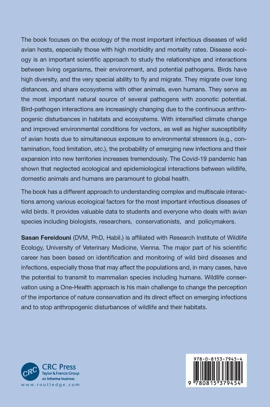 Rückseite: 9780815379454 | Ecology of Wild Bird Diseases | Sasan Fereidouni | Buch | Englisch