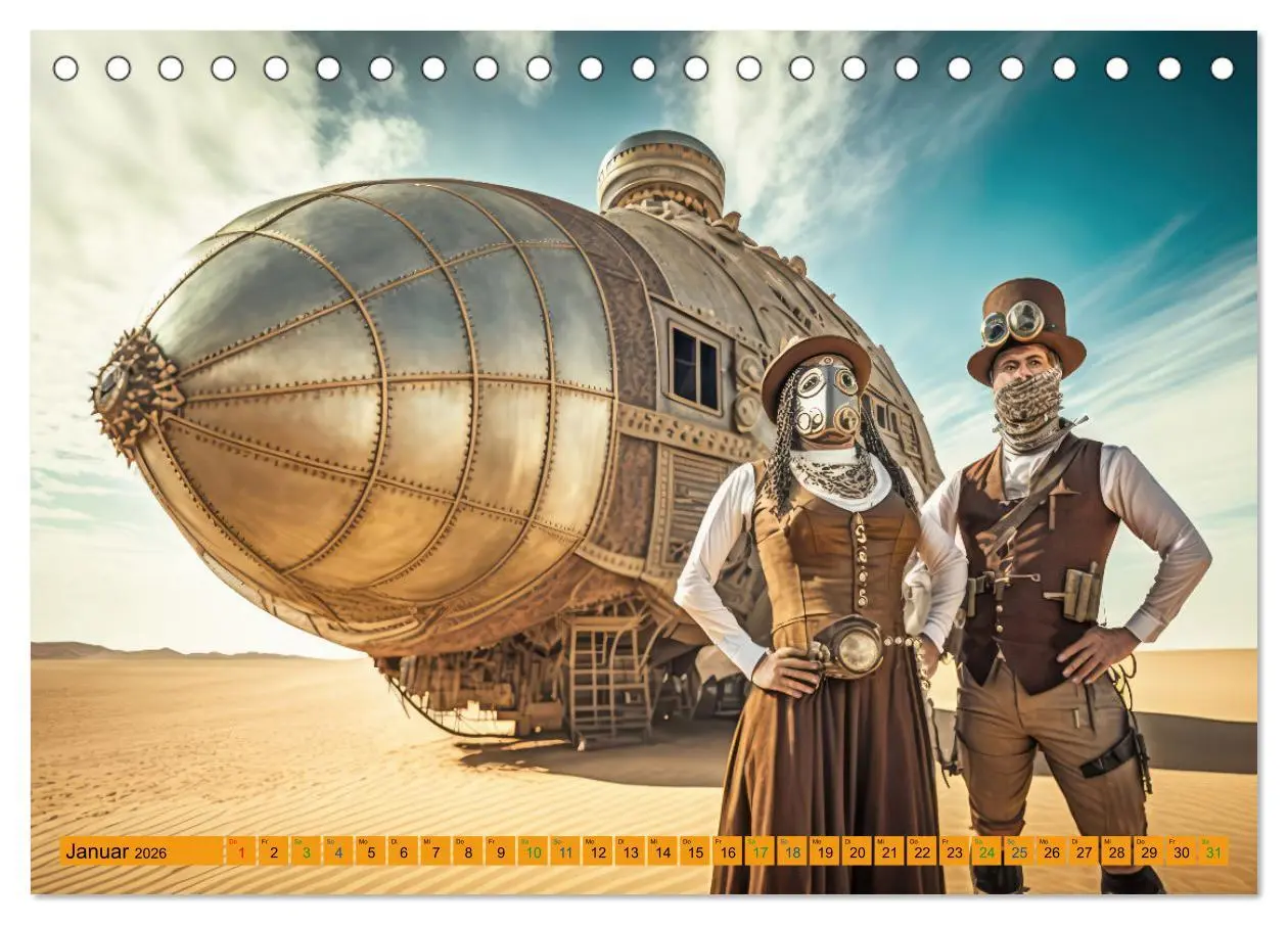 Bild: 9783457529454 | Steampunk Retro Romantik (Tischkalender 2026 DIN A5 quer), CALVENDO...