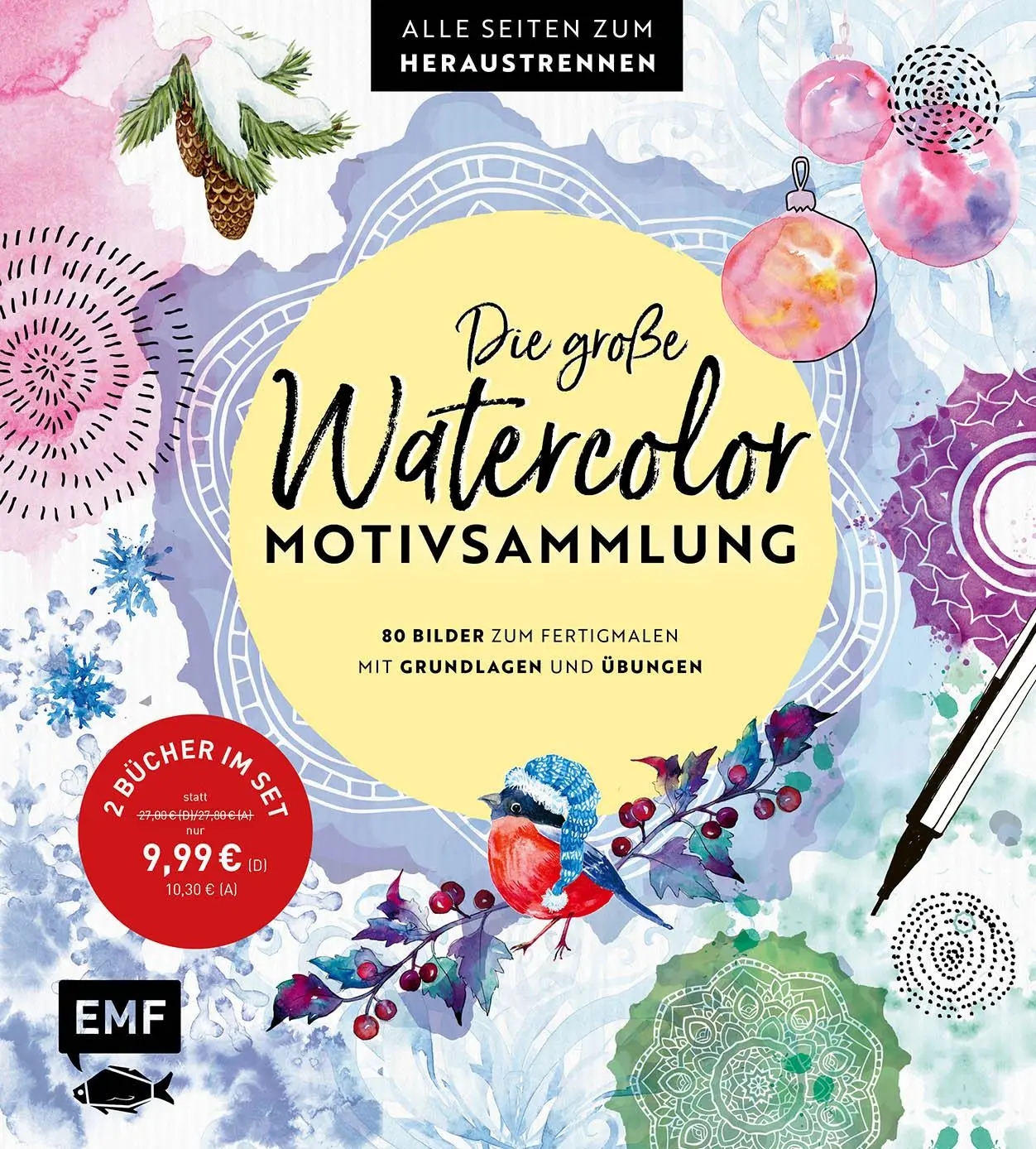 Cover: 9783745929454 | Die große Watercolor-Motivsammlung - 80 Bilder zum Fertigmalen | Buch