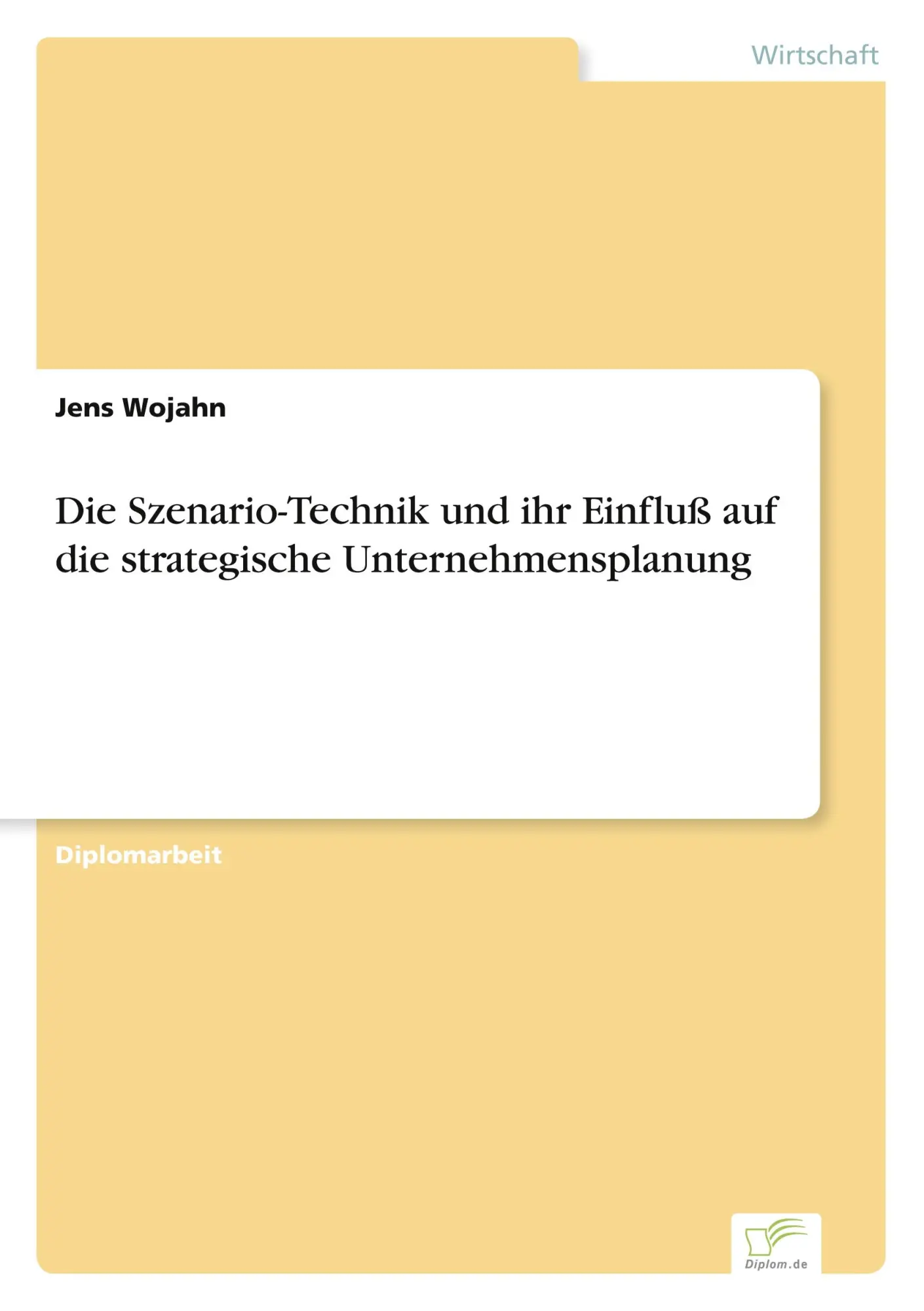 Cover: 9783838609454 | Die Szenario-Technik und ihr Einfluß auf die strategische...