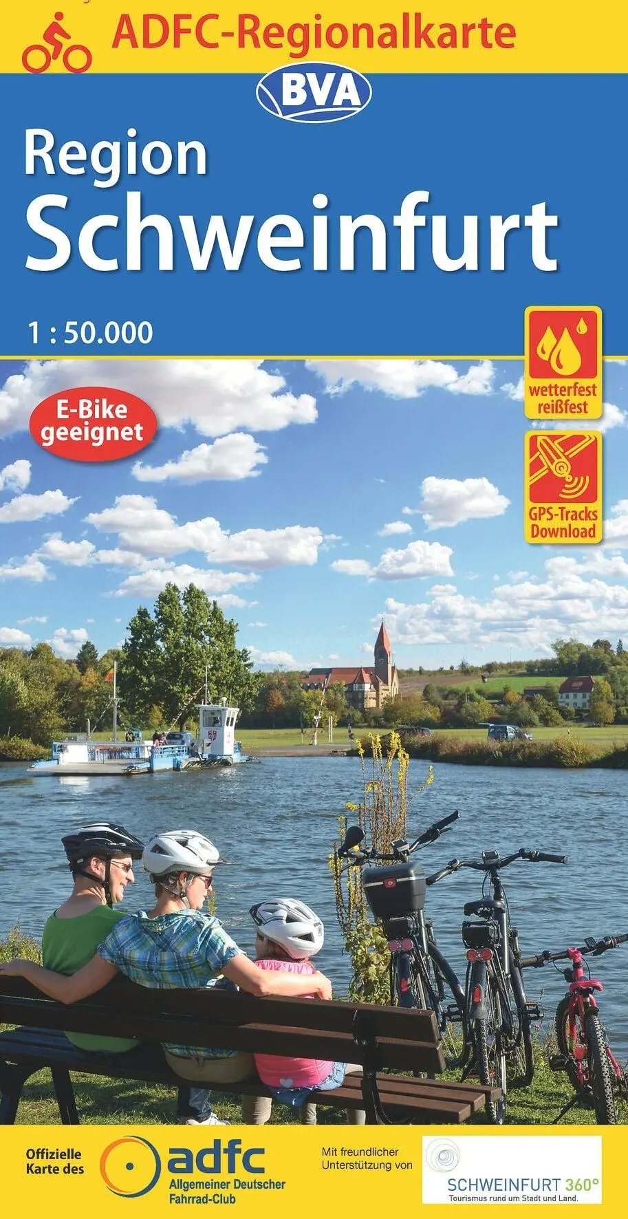 Cover: 9783870739454 | ADFC-Regionalkarte Schweinfurt, 1:50.000, reiß- und wetterfest,...