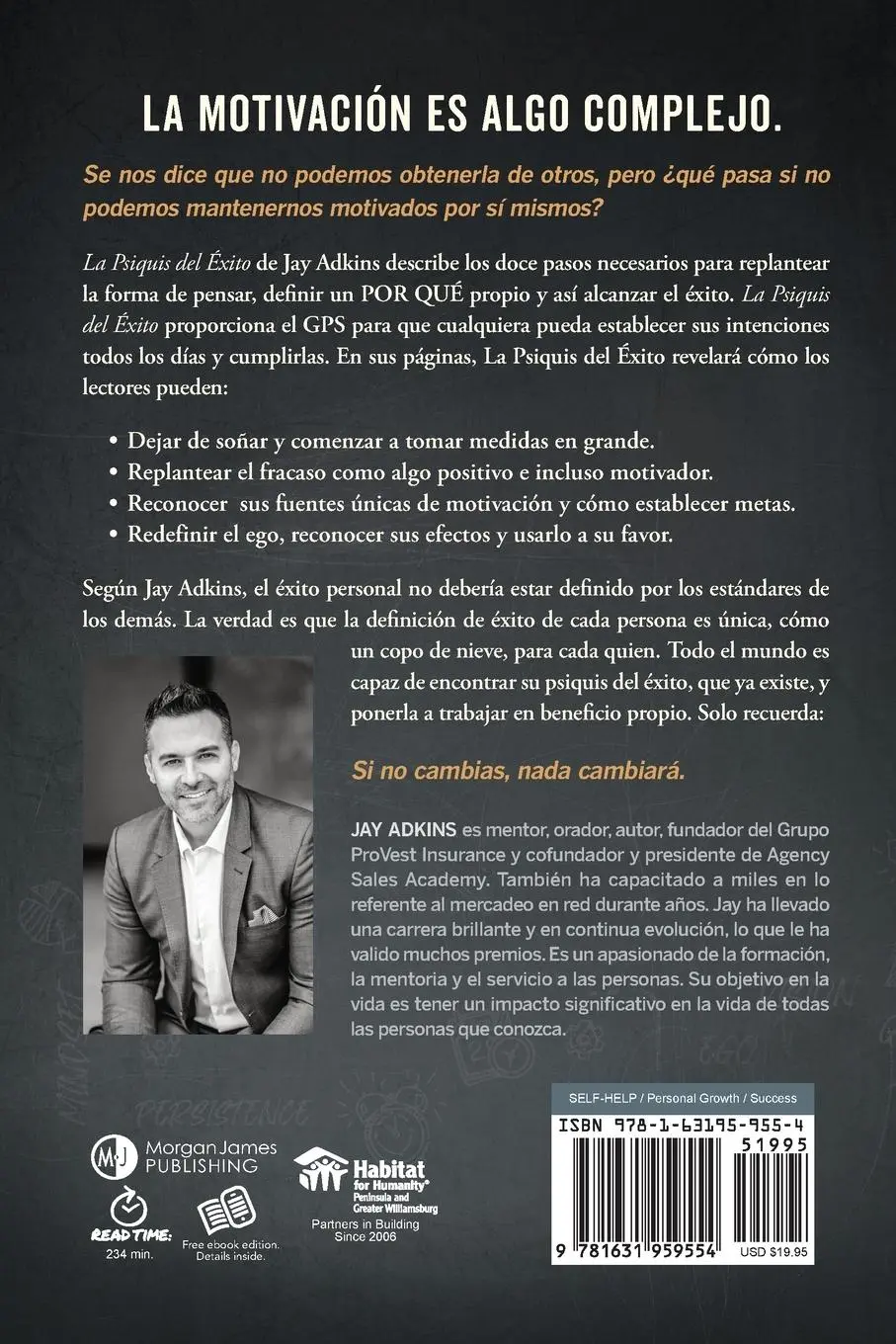 Rückseite: 9781631959554 | LA PSIQUIS DEL ÉXITO | Jay Adkins | Taschenbuch | Spanisch | 2022
