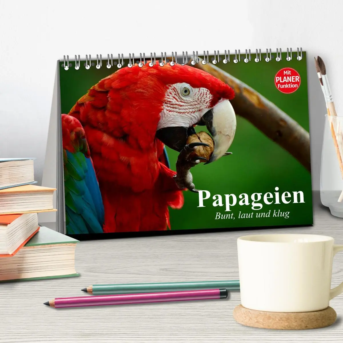 Bild: 9783457999554 | Papageien. Bunt, laut und klug (Tischkalender 2026 DIN A5 quer),...