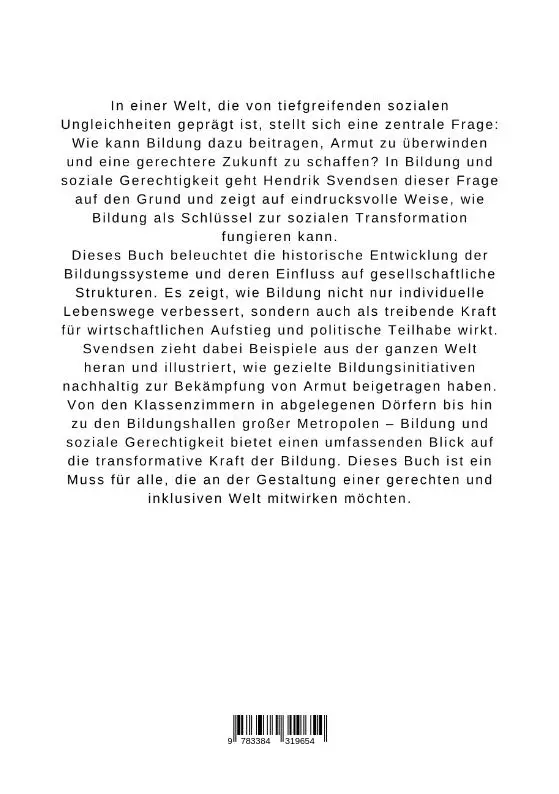 Rückseite: 9783384319654 | Bildung und soziale Gerechtigkeit | Hendrik Svendsen | Taschenbuch