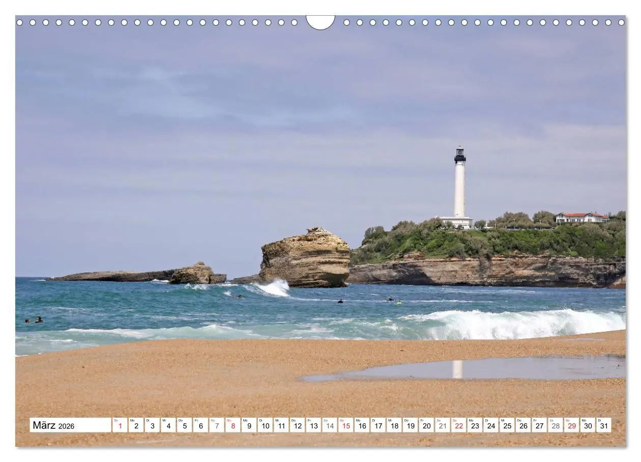 Bild: 9783457819654 | Biarritz (Wandkalender 2026 DIN A3 quer), CALVENDO Monatskalender