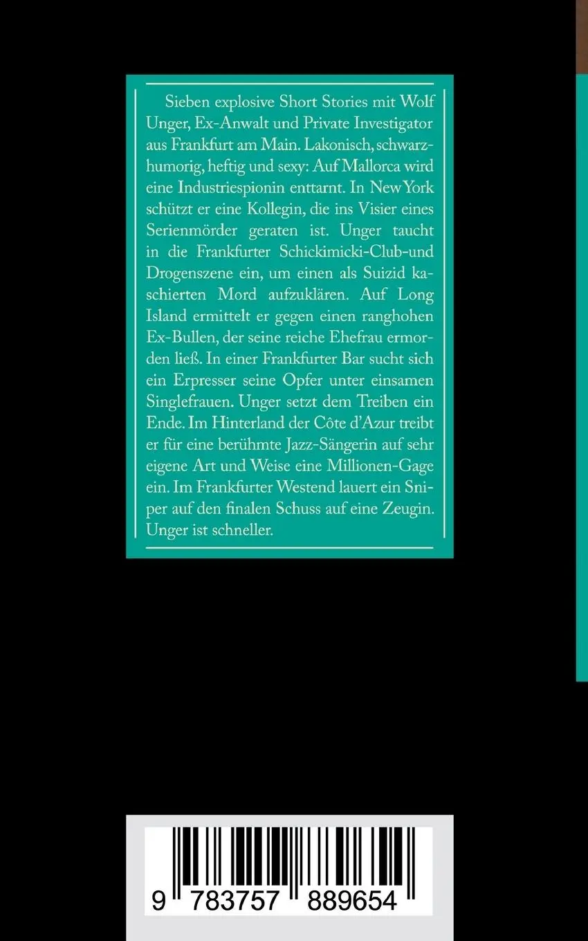 Rückseite: 9783757889654 | Killer Stories | Wolf Unger Short Thrills | P. J. Mulder | Taschenbuch